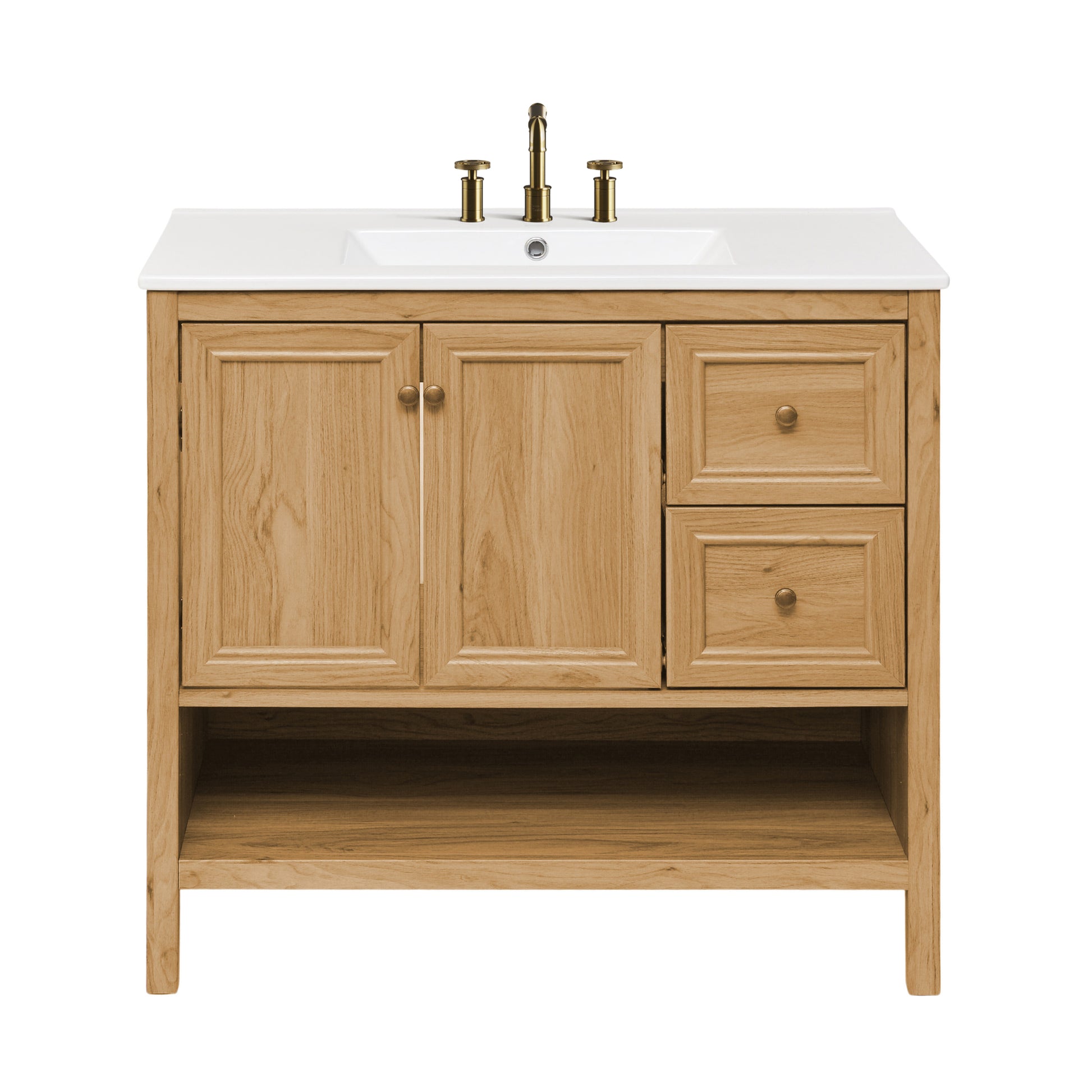 Swiss Madison Chateau 36-inch freestanding bathroom vanity in Golden Oak