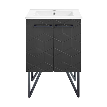 Swiss Madison, Annecy 24" Freestanding Bathroom Vanity in Phantom Black with Sink Top
