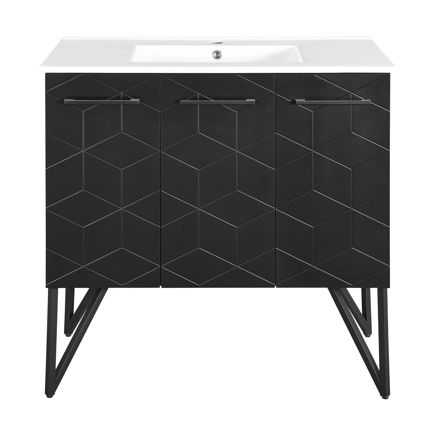 Swiss Madison, Annecy 36" Freestanding Bathroom Vanity in Phantom Black with Sink Top