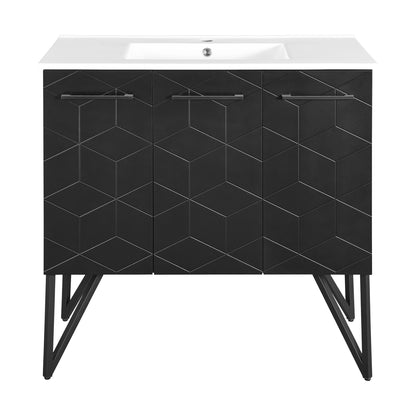Swiss Madison, Annecy 36" Freestanding Bathroom Vanity in Phantom Black with Sink Top