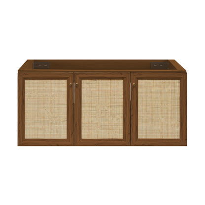 Swiss Madison, Classe 48" Wall-Mounted Bathroom Vanity Cabinet without Top in Brown Oak