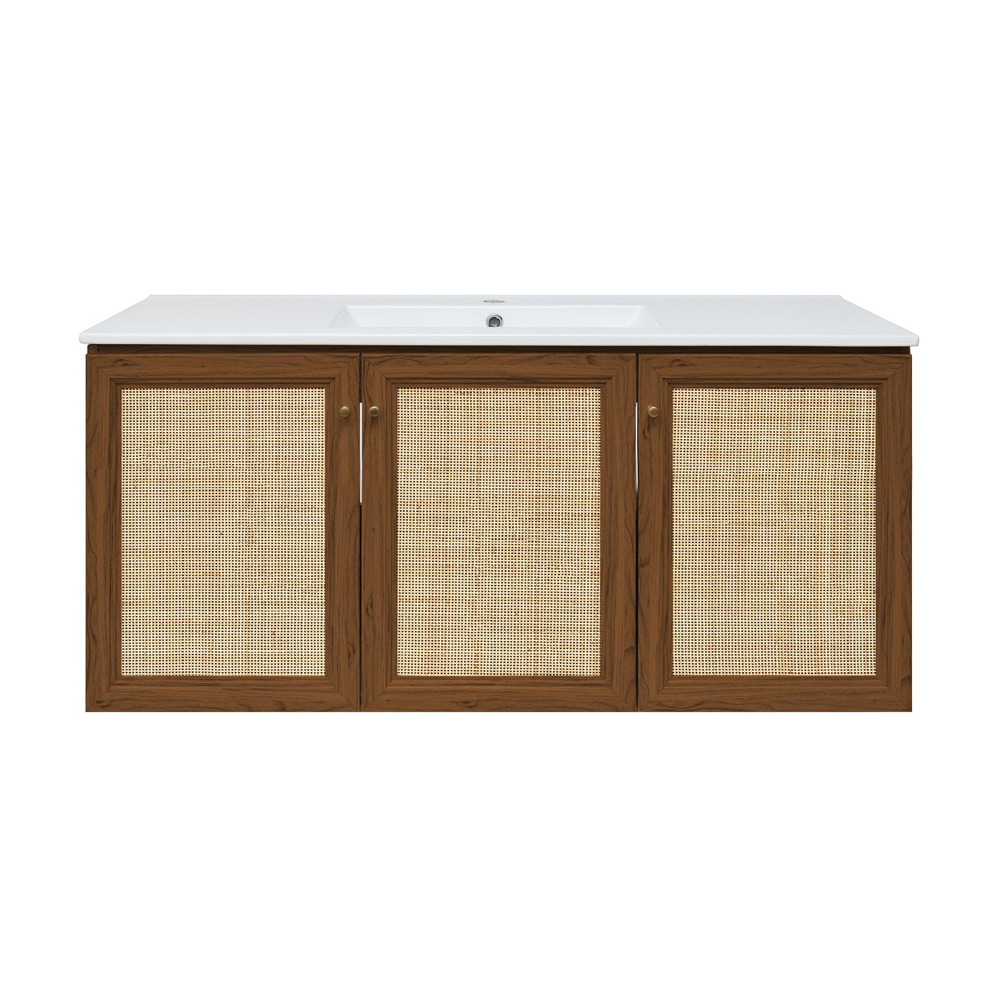Swiss Madison, Classe 48" Wall-Mounted Bathroom Vanity in Brown Oak