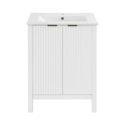 Swiss Madison, Bastille 24" Freestanding Bathroom Vanity in White with Sink Top