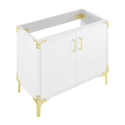 Swiss Madison, Voltaire 36" Single, Bathroom Vanity in White with Gold Hardware - Cabinet Only