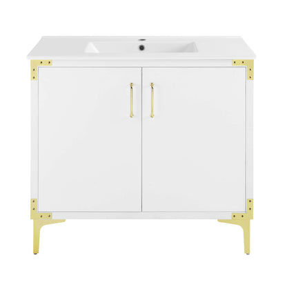 Swiss Madison, Voltaire 36" Freestanding Bathroom Vanity in White with Sink Top