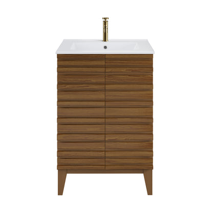 Swiss Madison, Cascade 24'' Bathroom Vanity in Brown Oak