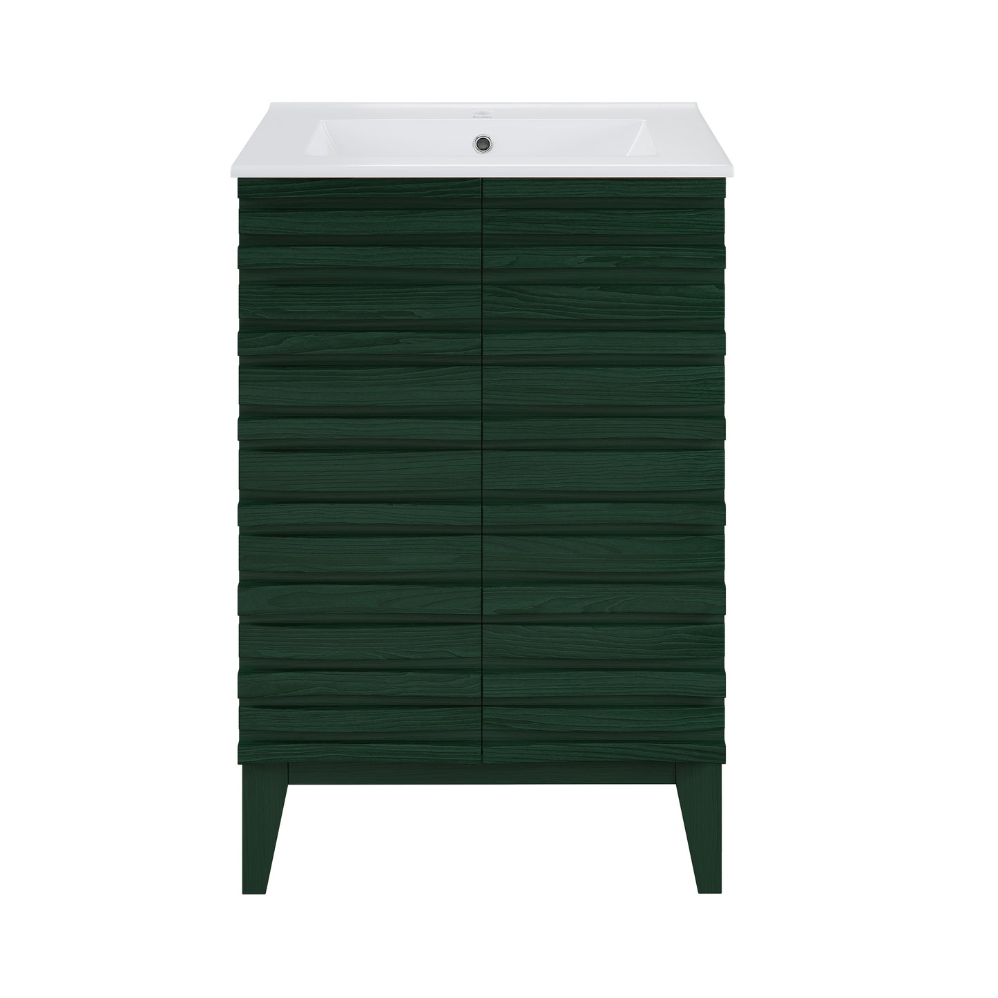 Swiss Madison, Cascade 24" Freestanding Bathroom Vanity in Green Oak with Sink Top