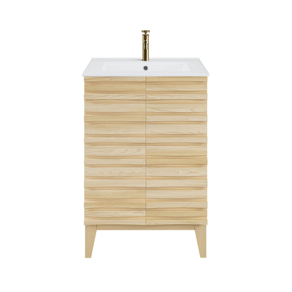 Swiss Madison, Cascade 24" Bathroom Vanity in Natural Oak