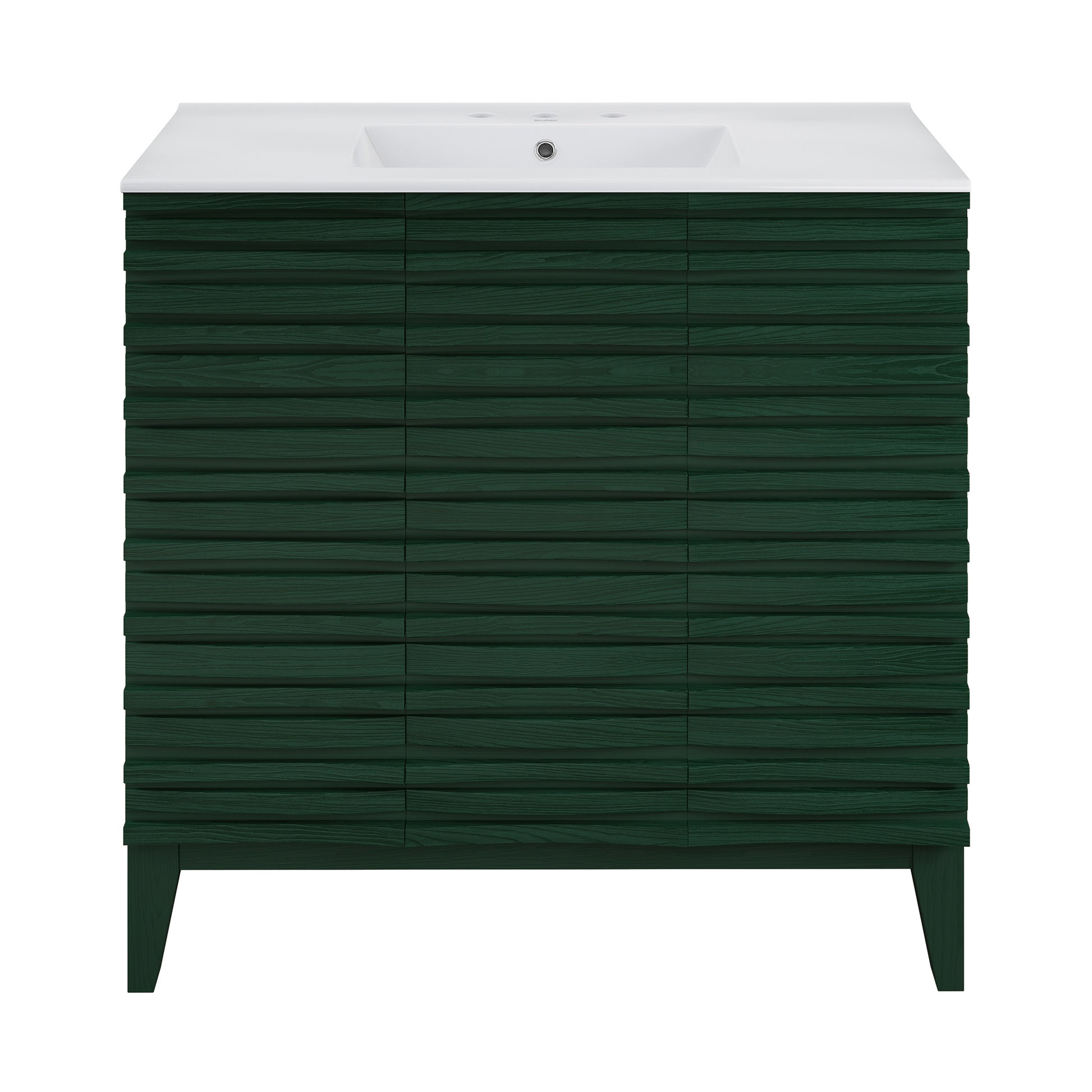Swiss Madison Cascade 36-inch freestanding bathroom vanity in Green Oak