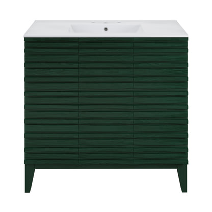 Swiss Madison Cascade 36-inch freestanding bathroom vanity in Green Oak