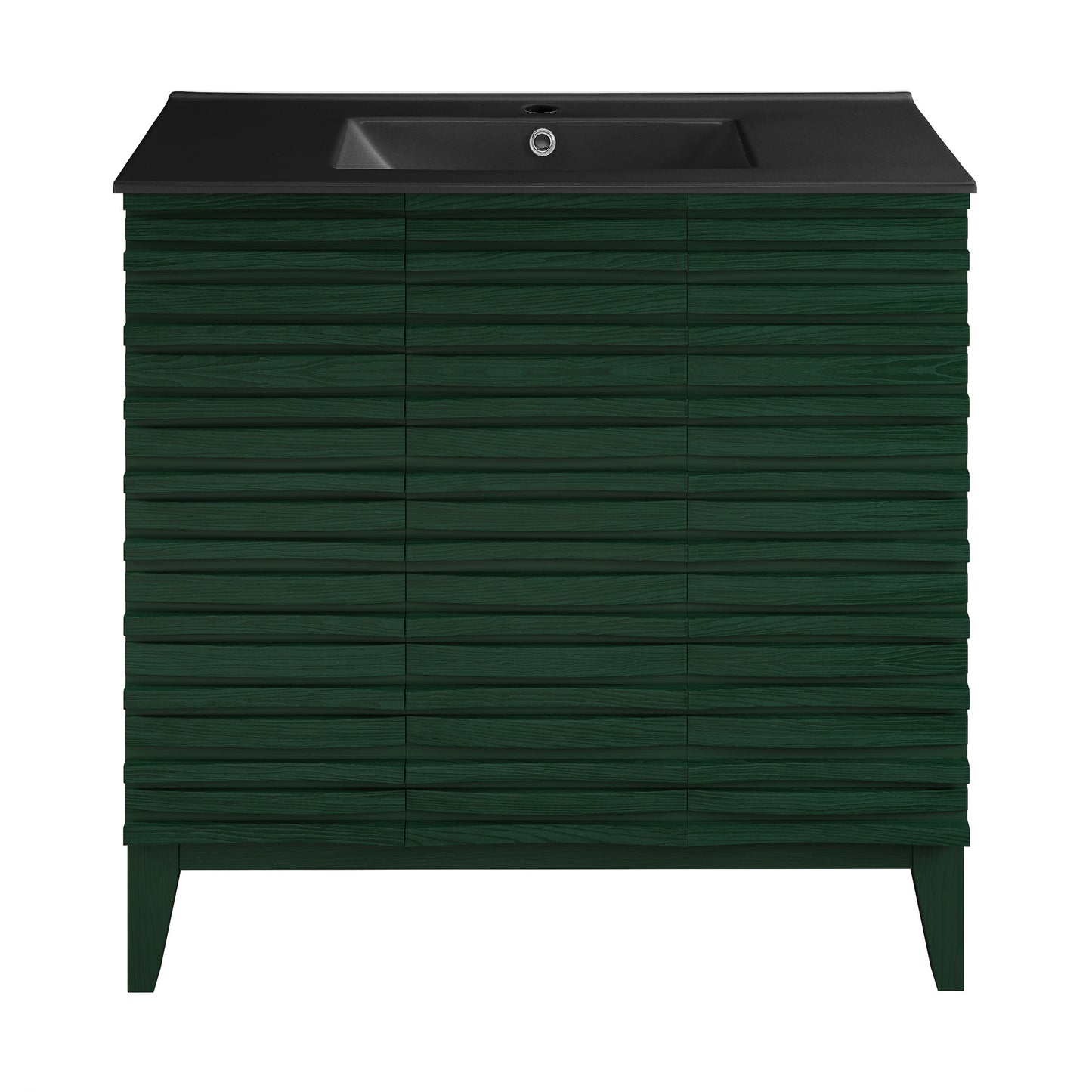 Swiss Madison, Cascade 36" Freestanding Bathroom Vanity in Green Oak with Sink Top