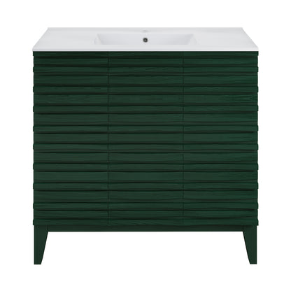 Swiss Madison Cascade 36-inch freestanding bathroom vanity in Green Oak — view 4