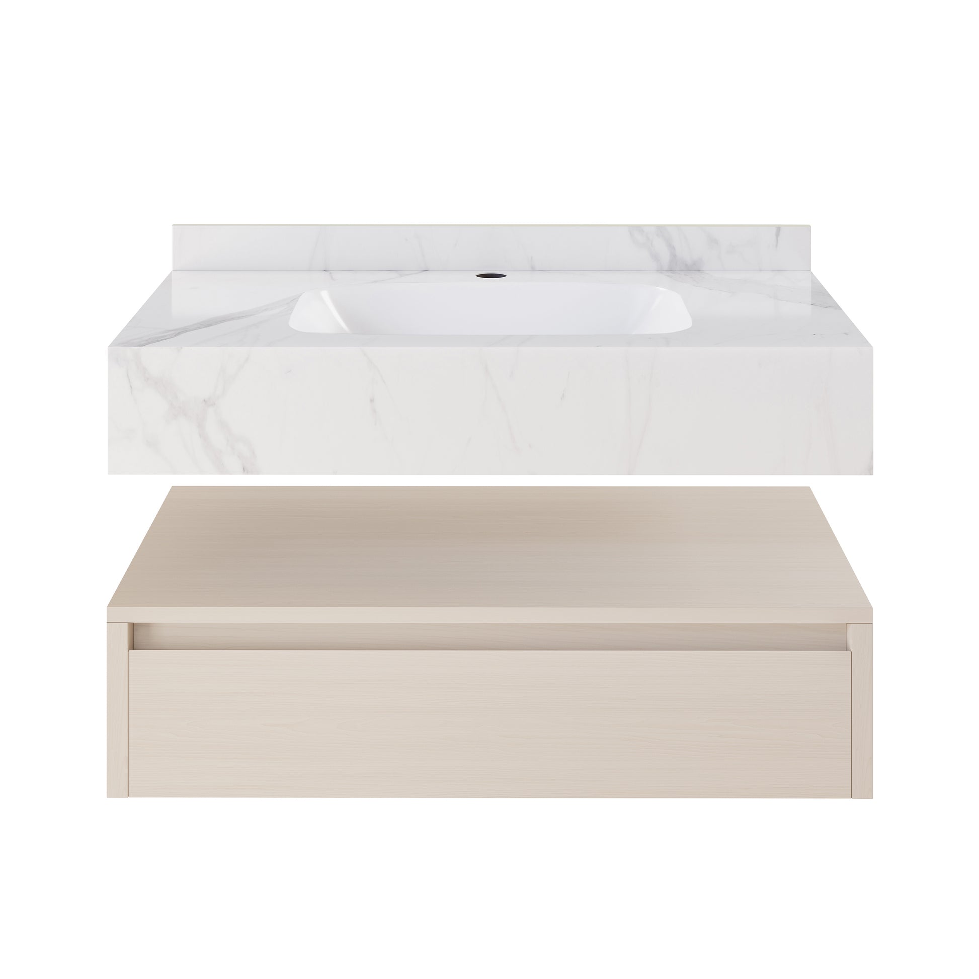 Swiss Madison Avancer 36-inch wall-mount bathroom vanity in White Oak — view 4