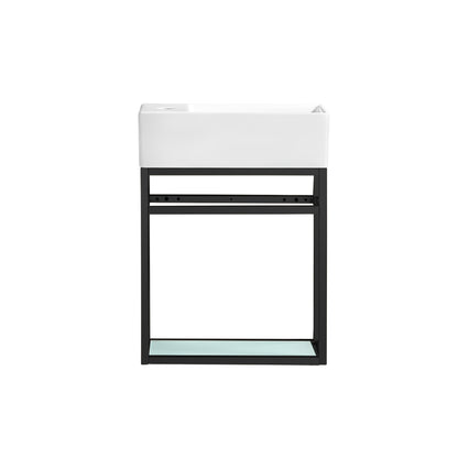 Swiss Madison, Pierre 19.5 Single, Metal Frame, Open Shelf, Bathroom Vanity