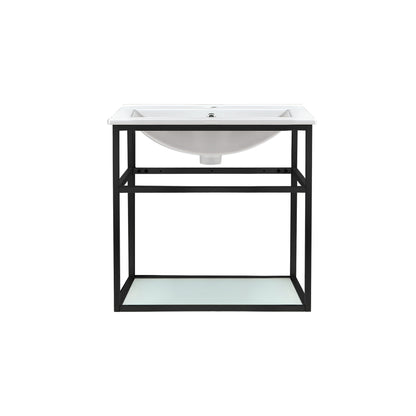 Swiss Madison, Pierre 24 Single, Metal Frame, Open Shelf, Bathroom Vanity