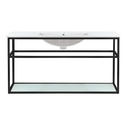 Swiss Madison, Pierre 48 Single, Metal Frame, Open Shelf, Bathroom Vanity
