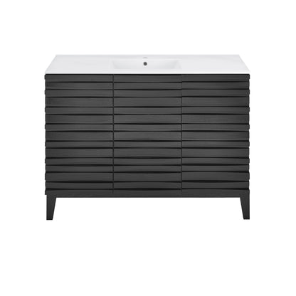 Swiss Madison, Cascade 48" Bathroom Vanity in Black