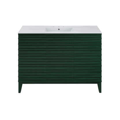 Swiss Madison Cascade 48-inch freestanding bathroom vanity in Green Oak