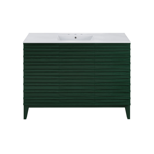 Swiss Madison Cascade 48-inch freestanding bathroom vanity in Green Oak