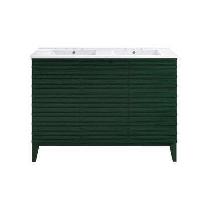 Swiss Madison Cascade 48-inch freestanding bathroom vanity in Green Oak