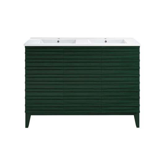 Swiss Madison Cascade 48-inch freestanding bathroom vanity in Green Oak