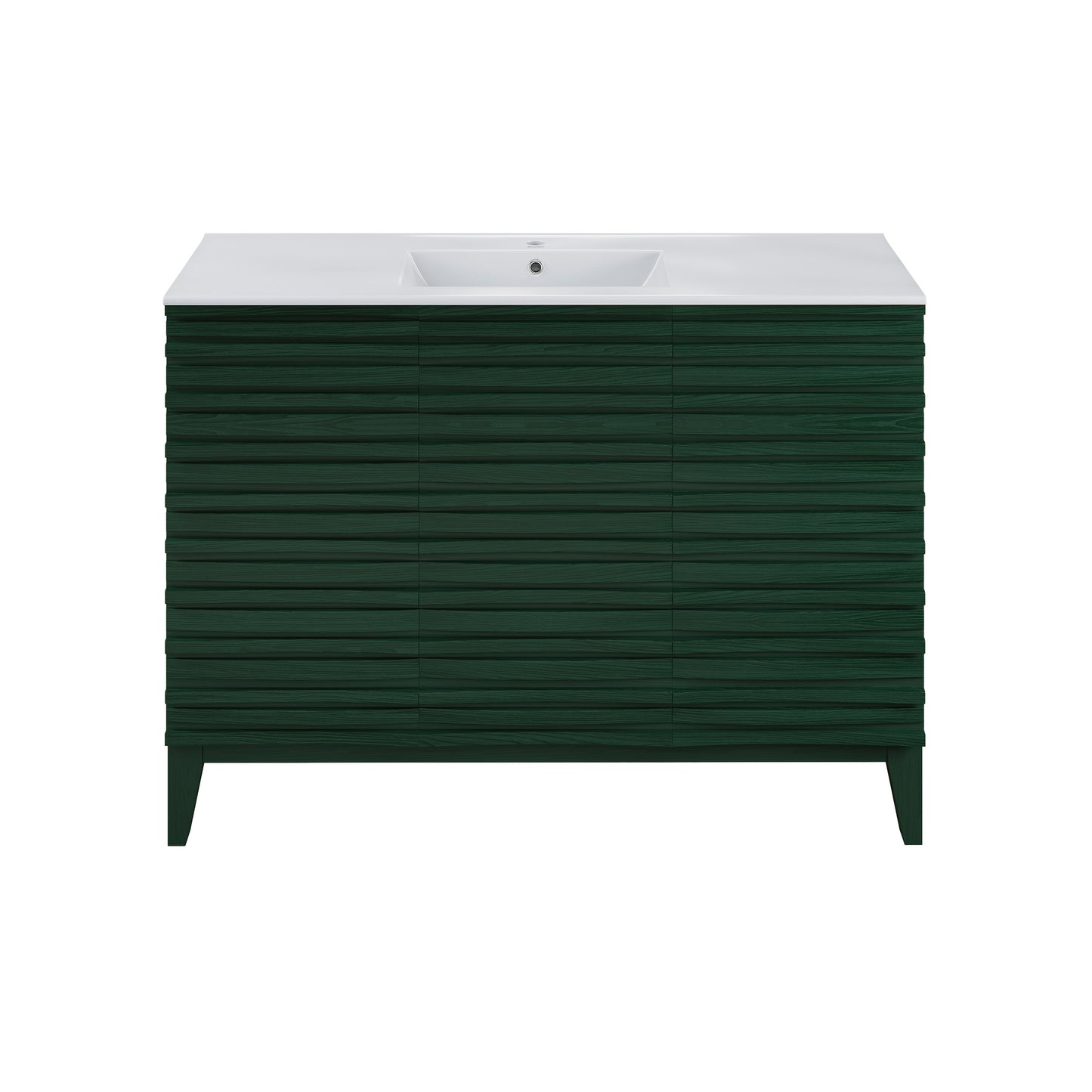 Swiss Madison, Cascade 48" Freestanding Bathroom Vanity in Green Oak with Sink Top