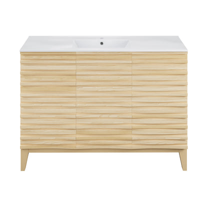 Swiss Madison, Cascade 48'' Bathroom Vanity in Natural Oak