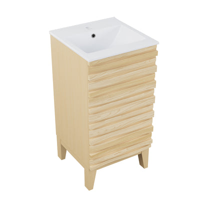 Swiss Madison, Cascade 18" Bathroom Vanity in Natural Oak
