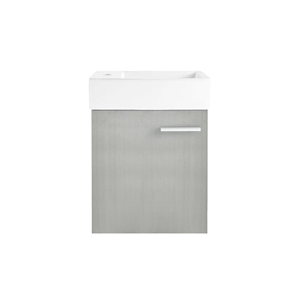 Swiss Madison, Colmer 18 Single, Brushed Grey, One Cabinet, Bathroom Vanity