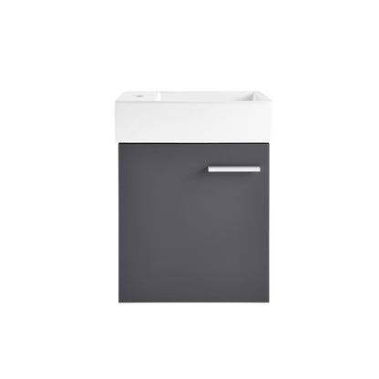 Swiss Madison, Colmer 18" Wall-Mounted Bathroom Vanity in Slate