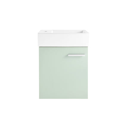 Swiss Madison, Colmer 18" Wall-Mounted Bathroom Vanity in Mint
