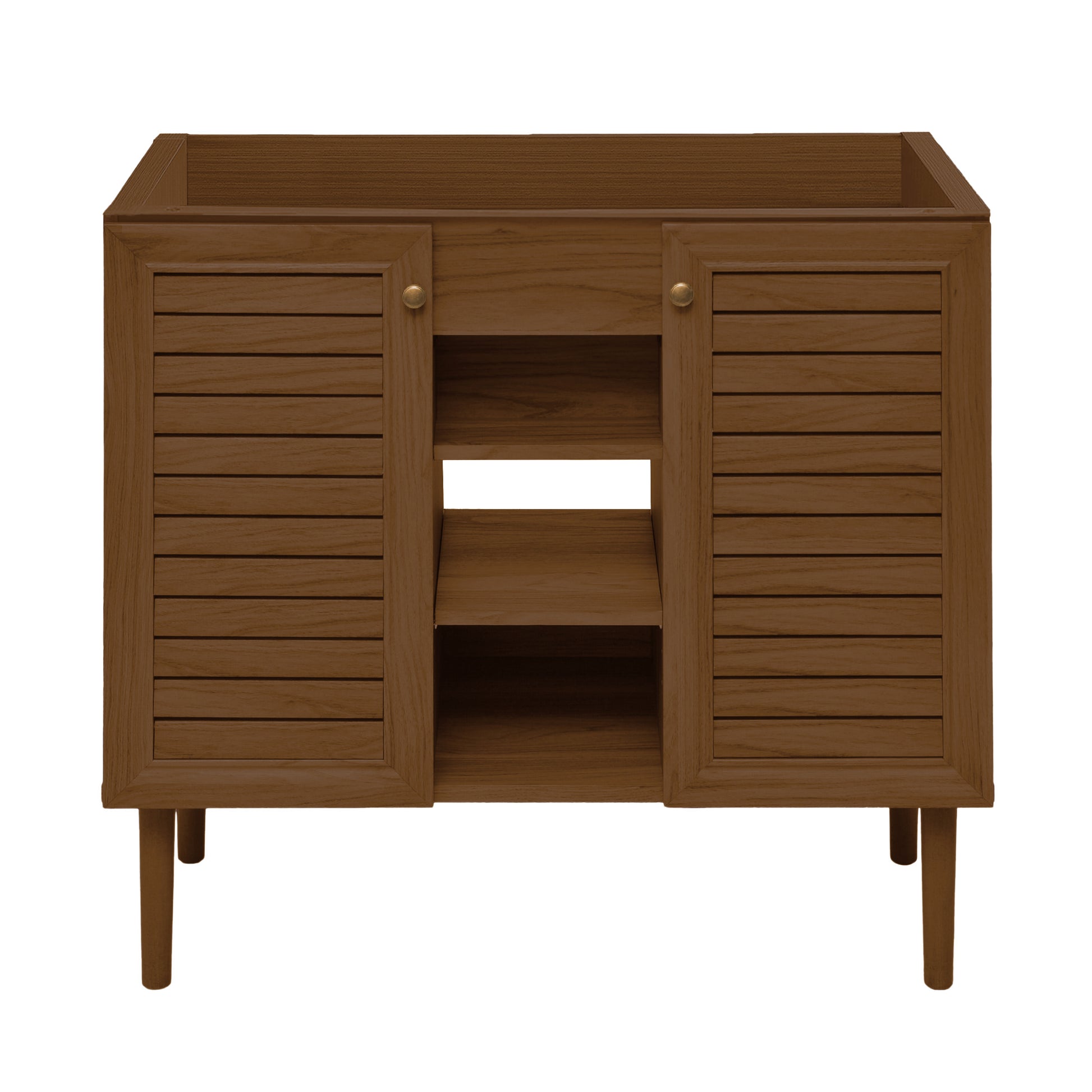 Swiss Madison Bron 36-inch freestanding bathroom vanity in Brown Oak