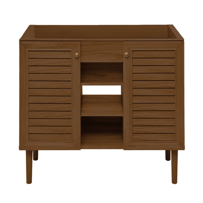 Swiss Madison Bron 36-inch freestanding bathroom vanity in Brown Oak