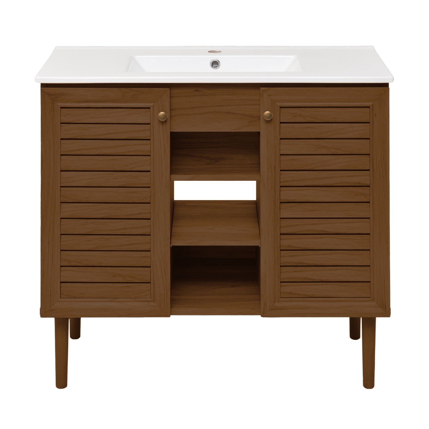 Swiss Madison Bron 36-inch freestanding bathroom vanity in Brown Oak — view 4