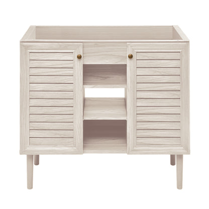 Swiss Madison, Bron 36" Freestanding Bathroom Vanity Cabinet without Top in White Oak