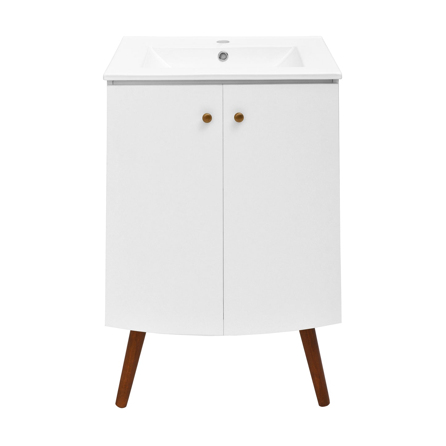 Swiss Madison, Manoir 24" Freestanding Bathroom Vanity in White with Sink Top