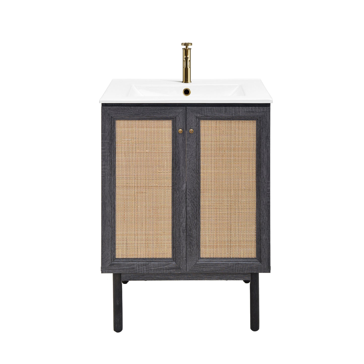 Swiss Madison, Classe 24" Freestanding Bathroom Vanity in Black Oak with Sink Top
