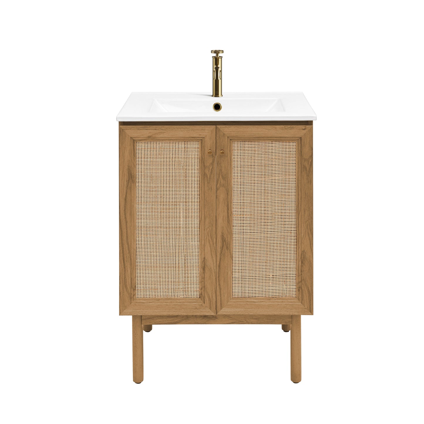 Swiss Madison, Classe 24" Freestanding Bathroom Vanity in Golden Oak with Sink Top