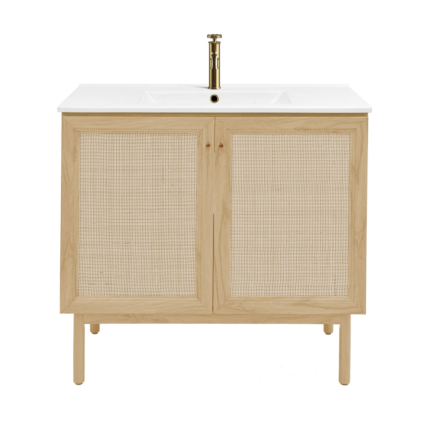 Swiss Madison Classe 36-inch freestanding bathroom vanity in Natural Oak — view 4
