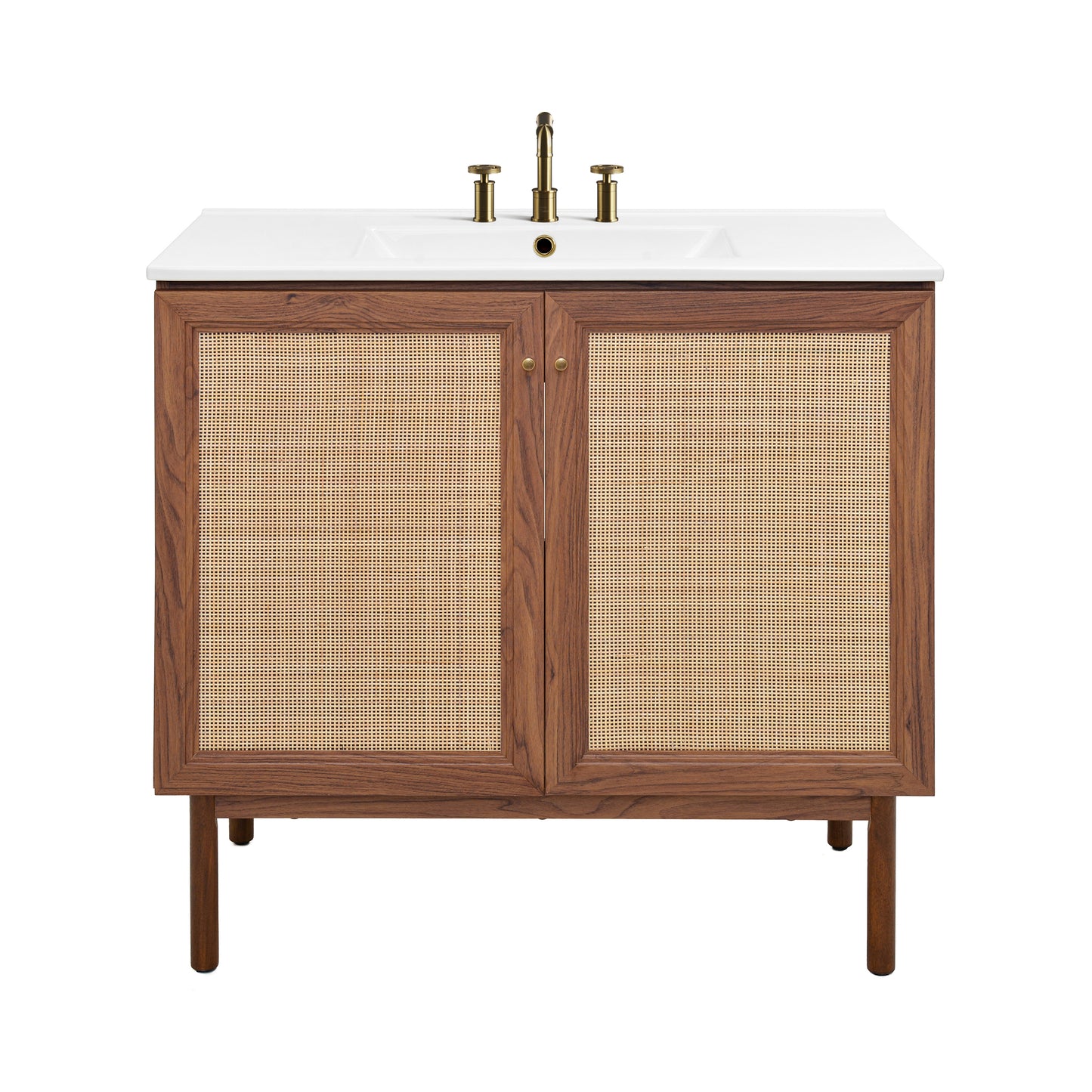Swiss Madison Classe 36-inch freestanding bathroom vanity in Brown Oak