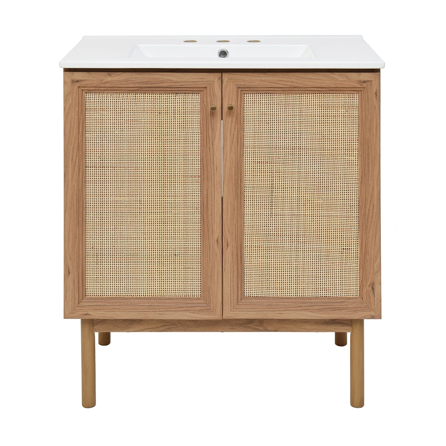 Swiss Madison, Classe 30" Freestanding Bathroom Vanity in Golden Oak with 3-Hole Widespread Sink Top