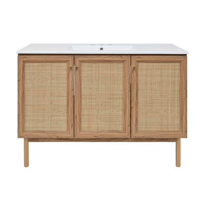 Swiss Madison Classe 48-inch freestanding bathroom vanity in Golden Oak