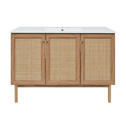 Swiss Madison Classe 48-inch freestanding bathroom vanity in Golden Oak