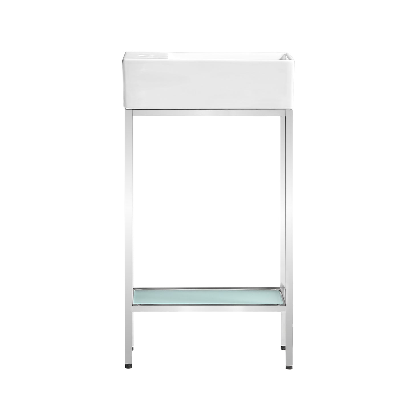 Swiss Madison, Pierre 19.5 Single, Freestanding, Open Shelf, Chrome Metal Frame Bathroom Vanity