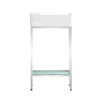 Swiss Madison, Pierre 19.5 Single, Freestanding, Open Shelf, Chrome Metal Frame Bathroom Vanity