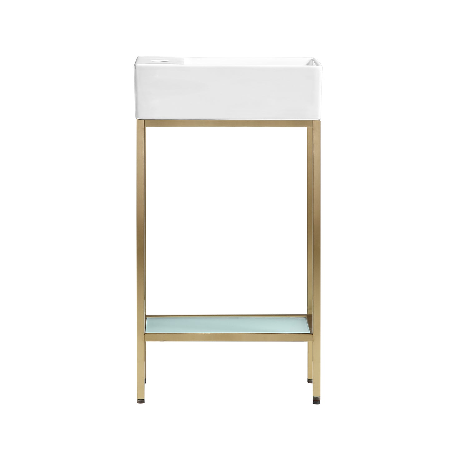 Swiss Madison, Pierre 19.5 Single, Freestanding, Open Shelf, Gold Metal Frame Bathroom Vanity