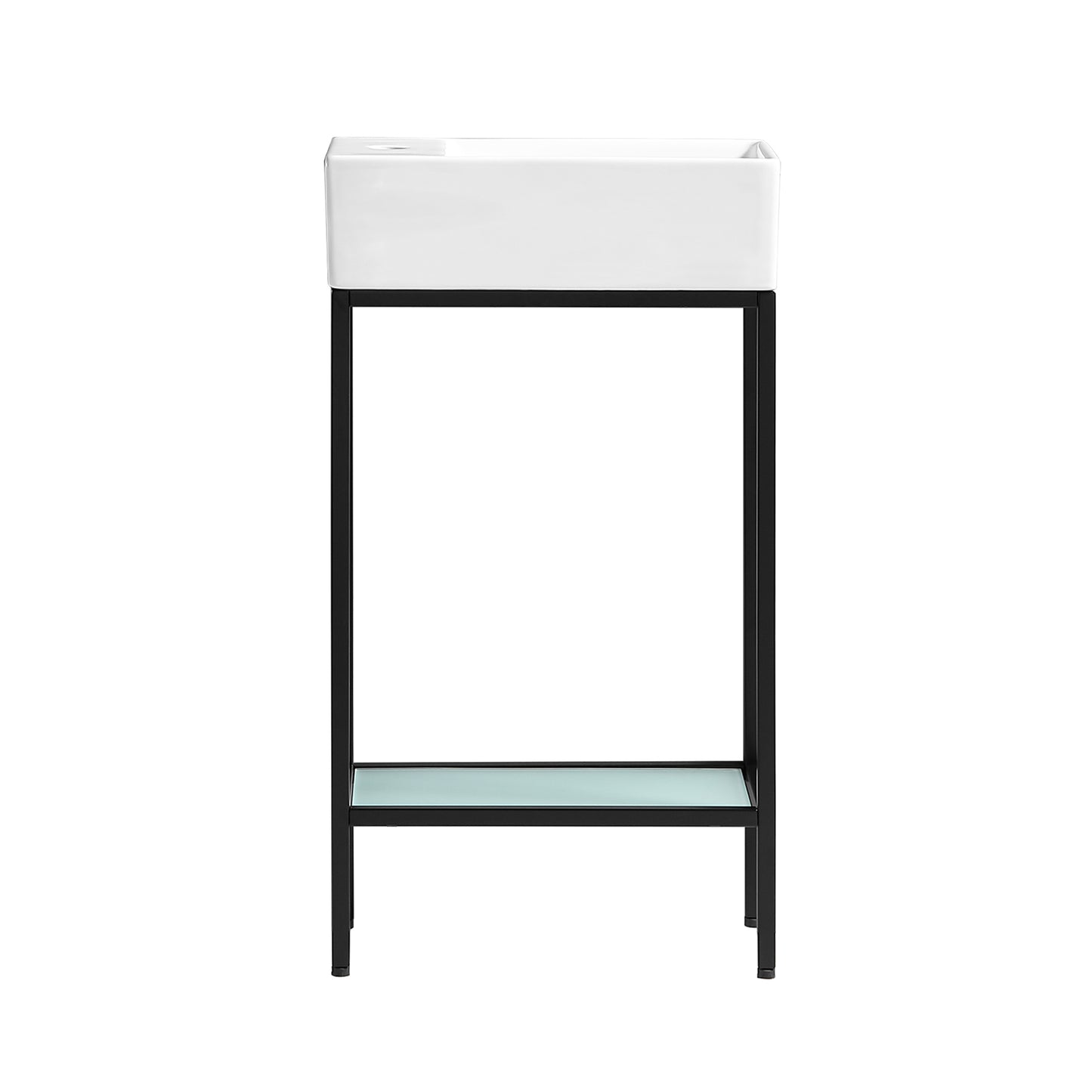 Swiss Madison, Pierre 19.5 Single, Freestanding, Open Shelf, Matte Black Frame Bathroom Vanity