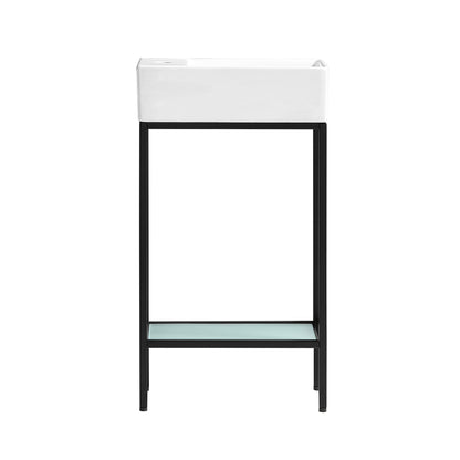 Swiss Madison, Pierre 19.5 Single, Freestanding, Open Shelf, Matte Black Frame Bathroom Vanity