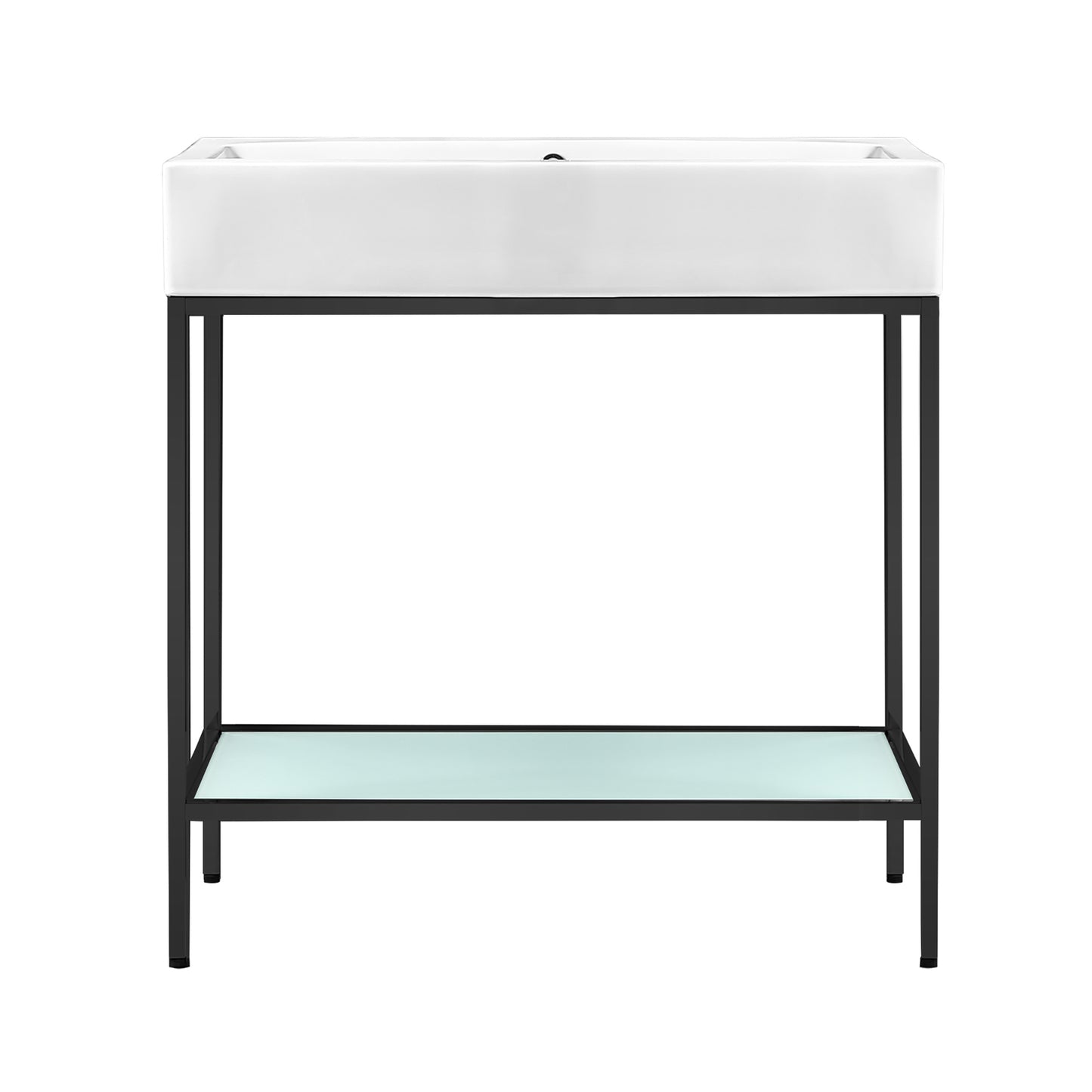 Swiss Madison, Pierre 32" Open Shelf Black Frame Freestanding Bathroom Vanity with Sink Top
