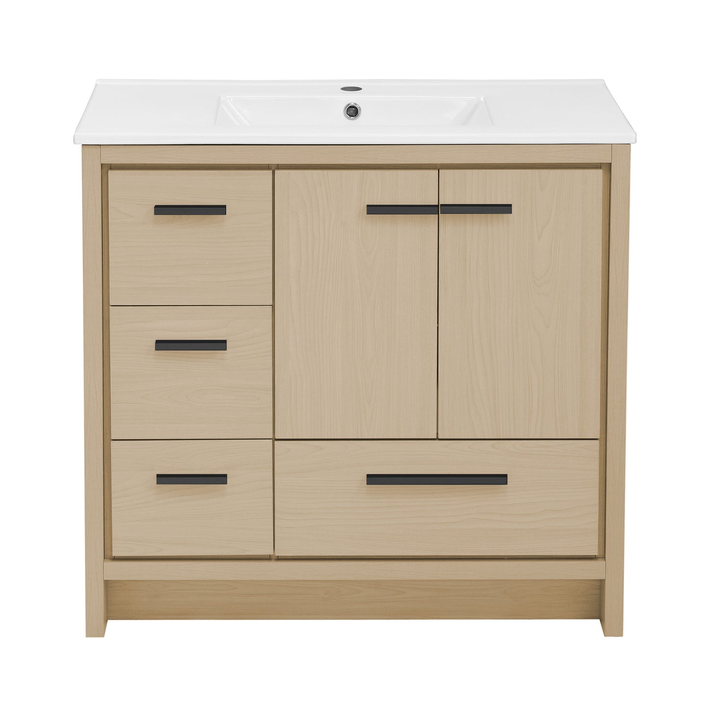 Swiss Madison Virage 36-inch freestanding bathroom vanity in Natural Oak — view 5